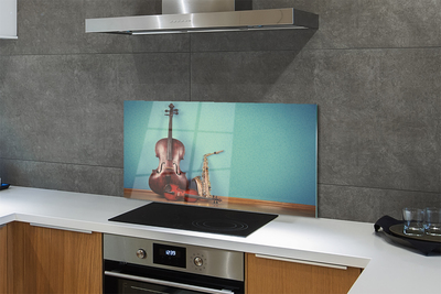 Painel de vidro trompete violino