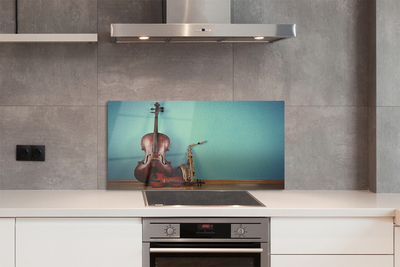 Painel de vidro trompete violino