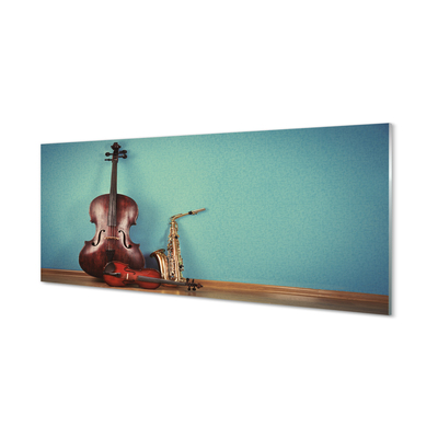 Painel de vidro trompete violino