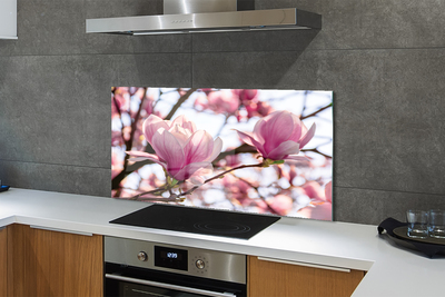 Painel de vidro Árvores de magnólia