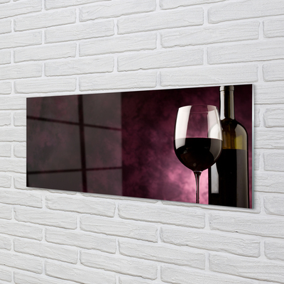 Painel de vidro Uma garrafa de fina e um copo