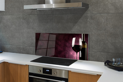 Painel de vidro Uma garrafa de fina e um copo