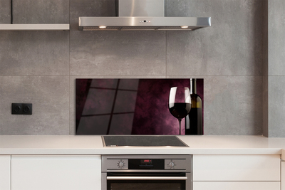 Painel de vidro Uma garrafa de fina e um copo