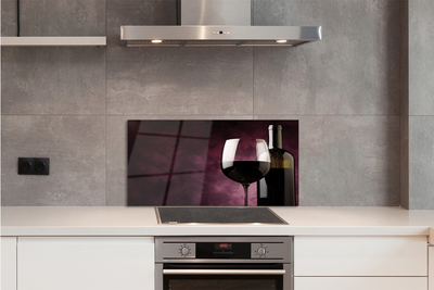 Painel de vidro Uma garrafa de fina e um copo