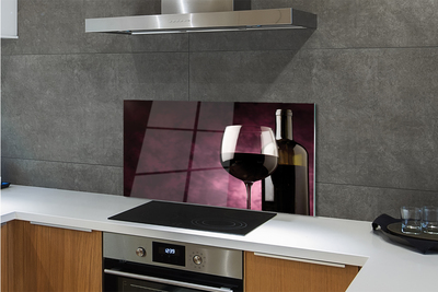 Painel de vidro Uma garrafa de fina e um copo