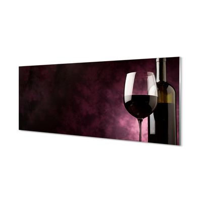 Painel de vidro Uma garrafa de fina e um copo