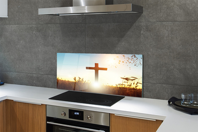 Painel de vidro Sol de campo cruzado