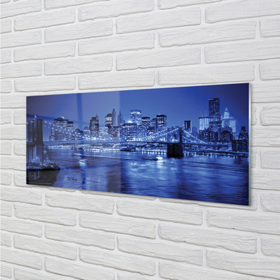 Painel de vidro Panorama ponte arranha-céus rio