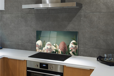 Painel de vidro Flores de folhas de ovo