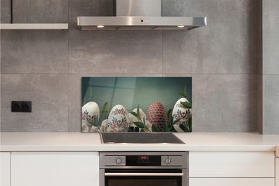 Painel de vidro Flores de folhas de ovo