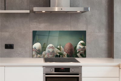 Painel de vidro Flores de folhas de ovo