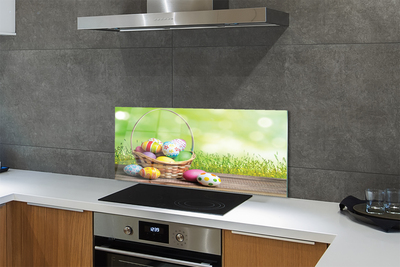 Painel de vidro Cesta de ovos do prado