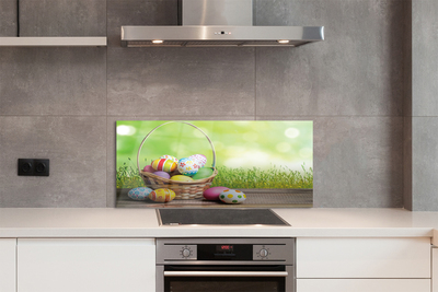 Painel de vidro Cesta de ovos do prado