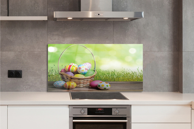 Painel de vidro Cesta de ovos do prado