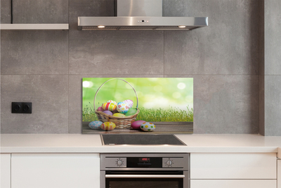 Painel de vidro Cesta de ovos do prado