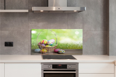 Painel de vidro Cesta de ovos do prado