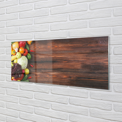 Painel de vidro Milho, pimentões, repolho