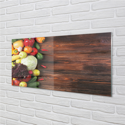 Painel de vidro Milho, pimentões, repolho