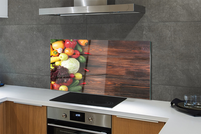 Painel de vidro Milho, pimentões, repolho