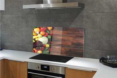 Painel de vidro Milho, pimentões, repolho