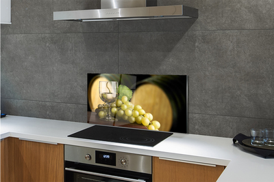 Painel de vidro Um copo de uva em barril