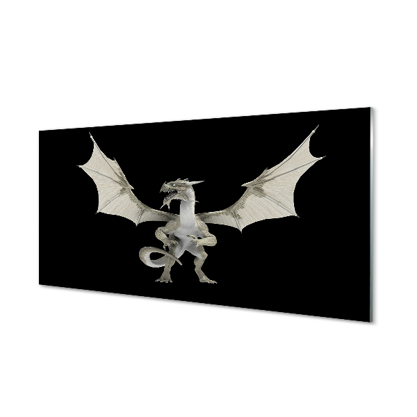 Painel de vidro Dragão branco