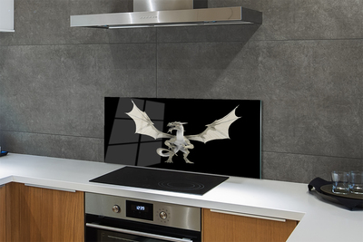 Painel de vidro Dragão branco
