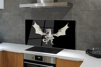 Painel de vidro Dragão branco