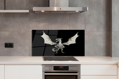 Painel de vidro Dragão branco