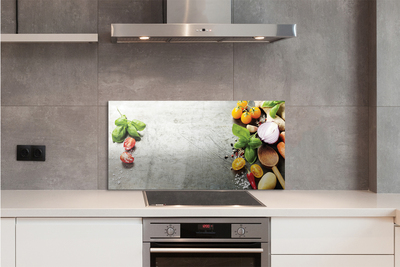 Painel de vidro Pimenta, sal, cebola roxa