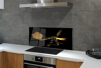 Painel de vidro Dragão cuspidor de fogo