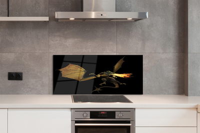 Painel de vidro Dragão cuspidor de fogo