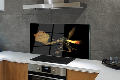 Painel de vidro Dragão cuspidor de fogo