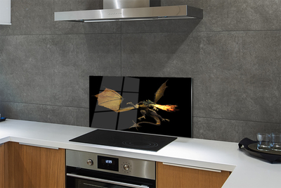 Painel de vidro Dragão cuspidor de fogo