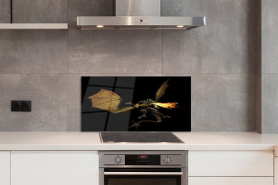 Painel de vidro Dragão cuspidor de fogo