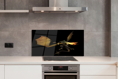 Painel de vidro Dragão cuspidor de fogo