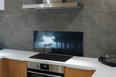 Painel de vidro Unicórnio da noite da floresta