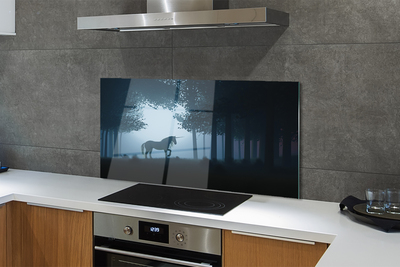 Painel de vidro Unicórnio da noite da floresta