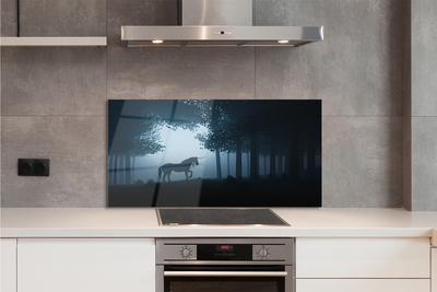 Painel de vidro Unicórnio da noite da floresta