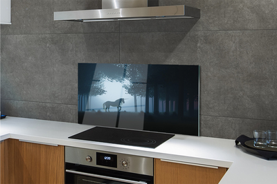 Painel de vidro Unicórnio da noite da floresta