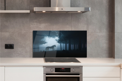 Painel de vidro Unicórnio da noite da floresta