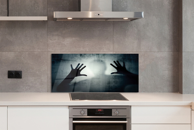 Painel de vidro Sombra da mão e da cabeça da figura