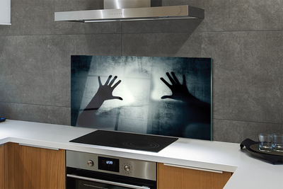 Painel de vidro Sombra da mão e da cabeça da figura