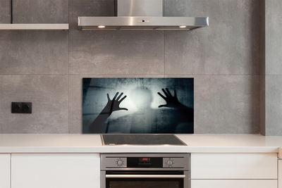 Painel de vidro Sombra da mão e da cabeça da figura