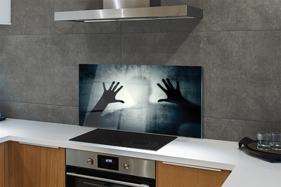 Painel de vidro Sombra da mão e da cabeça da figura