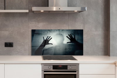 Painel de vidro Sombra da mão e da cabeça da figura