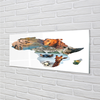 Painel de vidro zebra girafa tigre