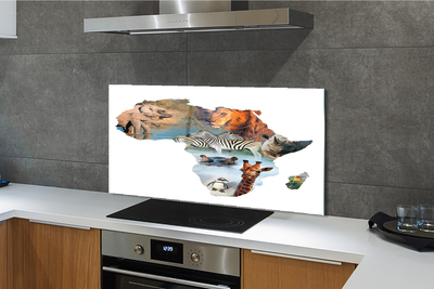 Painel de vidro zebra girafa tigre