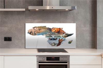 Painel de vidro zebra girafa tigre