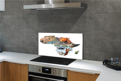 Painel de vidro zebra girafa tigre